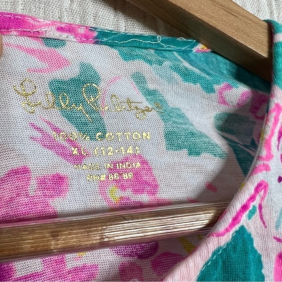Lilly Pulitzer Tropical Floral Cotton Romper size XL 12-14 - Picture 2 of 5
